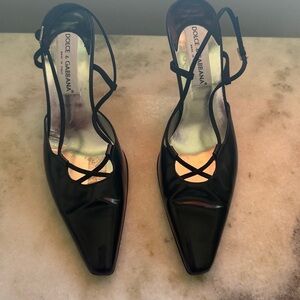 Dolce & Gabbana Black Leather 3” Heels